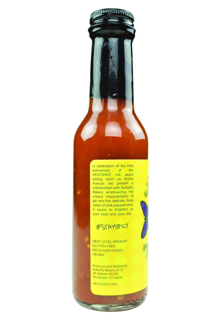 HEATONIST No. 3 Pink Peppercorn Gin Hot Sauce | Butterfly Bakery of Vermont K9