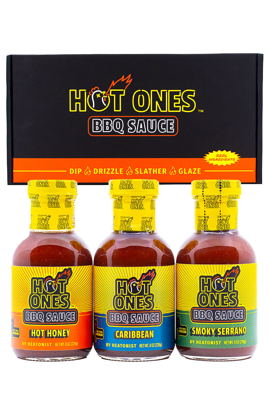 Hot Ones BBQ Trio Pack (Hot Honey / Caribbean / Smoked Serrano) U4