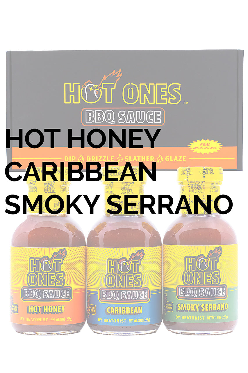 Hot Ones BBQ Trio Pack (Hot Honey / Caribbean / Smoked Serrano) U4