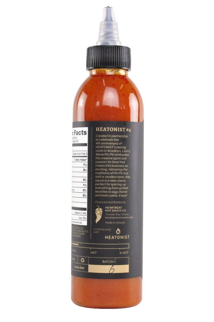 HEATONIST No. 4 Lion's Mane Piri Piri Hot Sauce | Heartbeat Hot Sauce K3